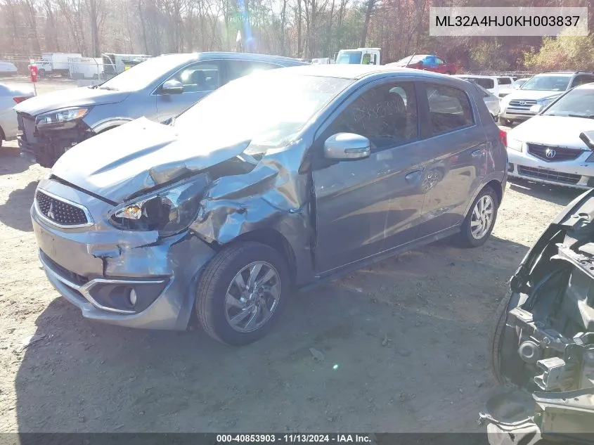 2019 Mitsubishi Mirage Se VIN: ML32A4HJ0KH003837 Lot: 40853903