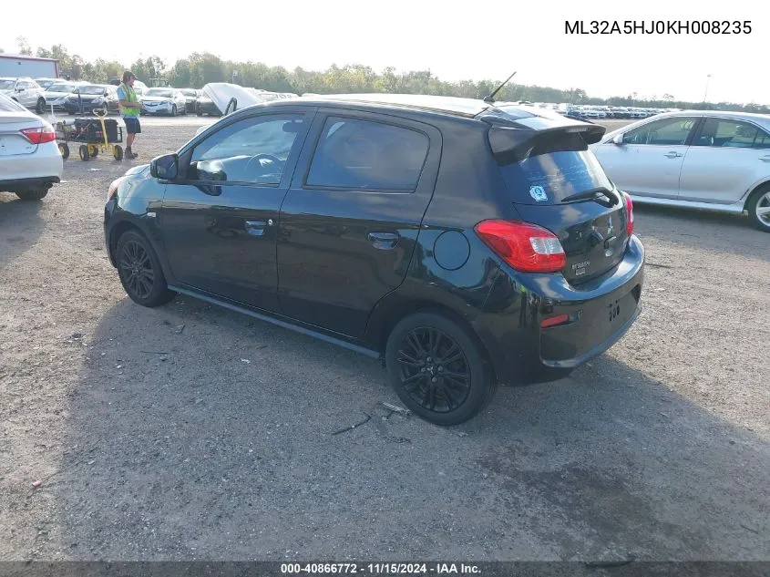 2019 Mitsubishi Mirage Le VIN: ML32A5HJ0KH008235 Lot: 40866772