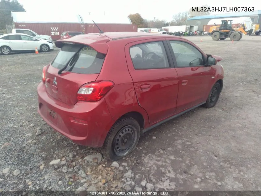 2020 Mitsubishi Mirage VIN: ML32A3HJ7LH007363 Lot: 12134301