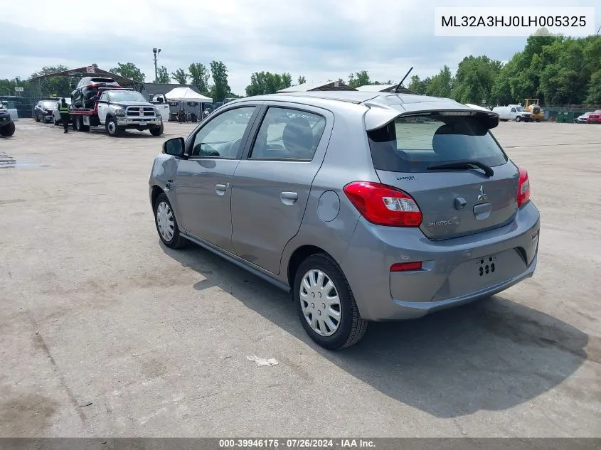 2020 Mitsubishi Mirage Se VIN: ML32A3HJ0LH005325 Lot: 39946175