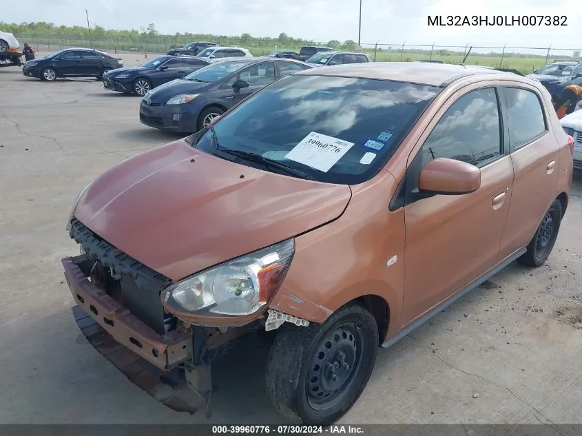 2020 Mitsubishi Mirage Se VIN: ML32A3HJ0LH007382 Lot: 39960776