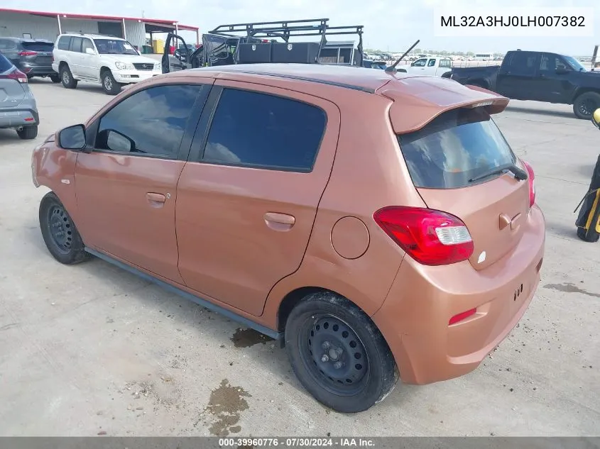 2020 Mitsubishi Mirage Se VIN: ML32A3HJ0LH007382 Lot: 39960776