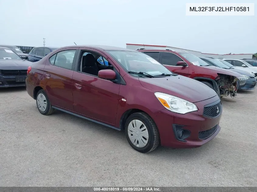 2020 Mitsubishi Mirage G4 Es VIN: ML32F3FJ2LHF10581 Lot: 40018019