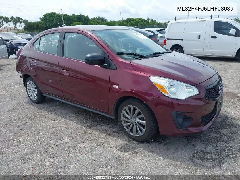 2020 Mitsubishi Mirage G4 Le VIN: ML32F4FJ6LHF03039 Lot: 40032753