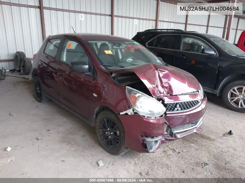 2020 Mitsubishi Mirage Le VIN: ML32A5HJ7LH004684 Lot: 40067696