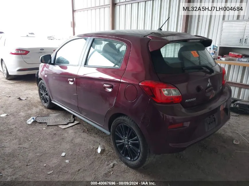 2020 Mitsubishi Mirage Le VIN: ML32A5HJ7LH004684 Lot: 40067696