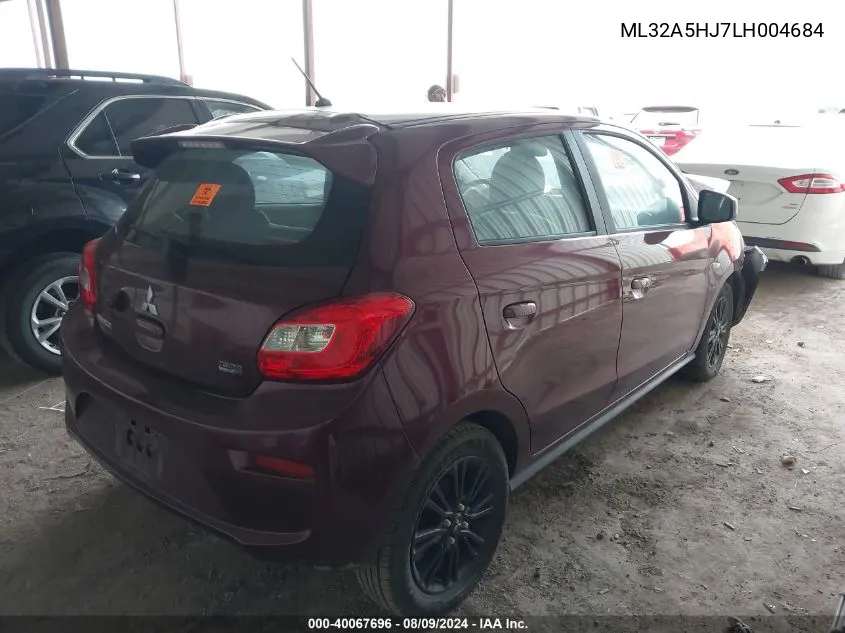 2020 Mitsubishi Mirage Le VIN: ML32A5HJ7LH004684 Lot: 40067696