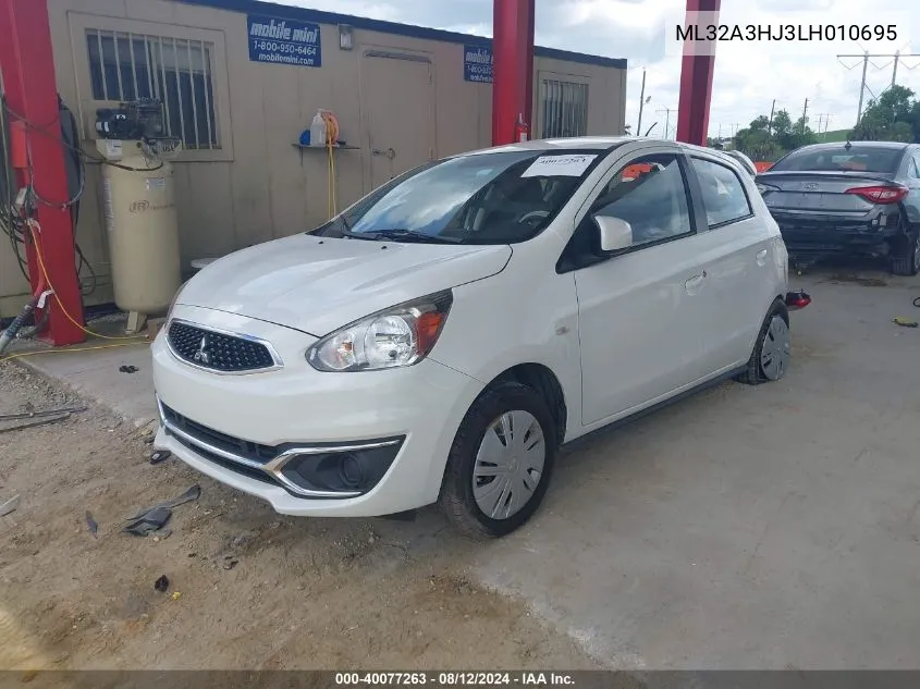 2020 Mitsubishi Mirage Es/Se VIN: ML32A3HJ3LH010695 Lot: 40077263