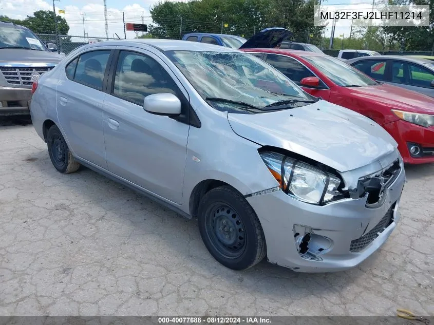 2020 Mitsubishi Mirage G4 Es VIN: ML32F3FJ2LHF11214 Lot: 40077688