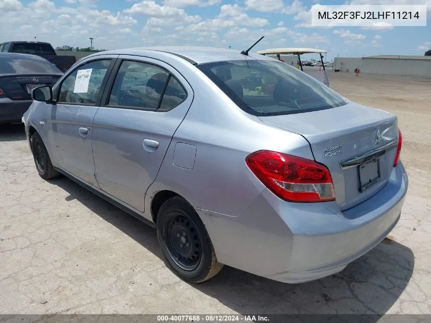 ML32F3FJ2LHF11214 2020 Mitsubishi Mirage G4 Es