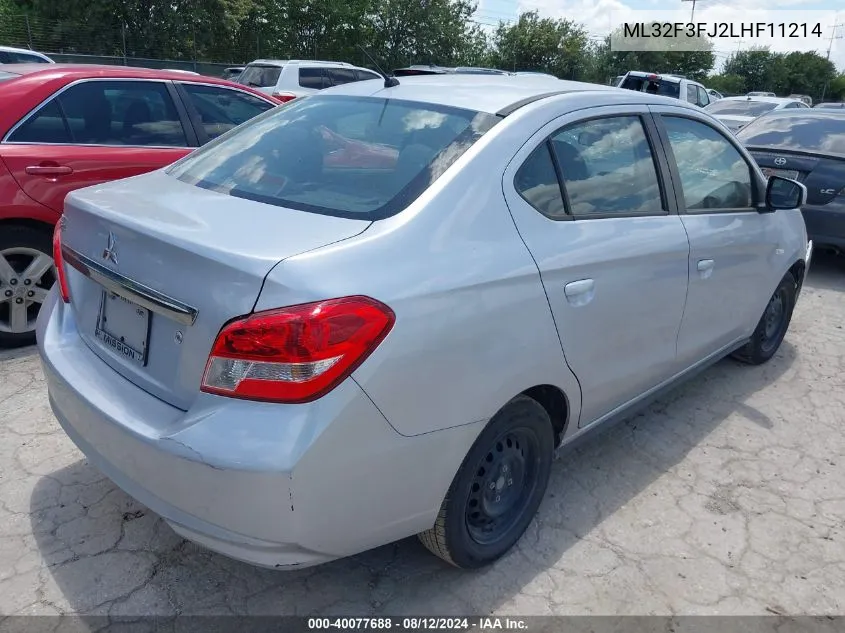 ML32F3FJ2LHF11214 2020 Mitsubishi Mirage G4 Es