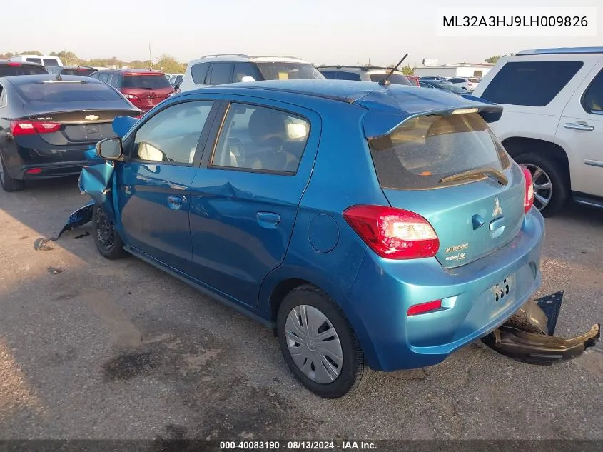 2020 Mitsubishi Mirage Es/Se VIN: ML32A3HJ9LH009826 Lot: 40083190