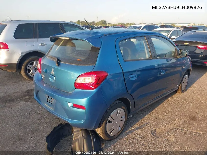 2020 Mitsubishi Mirage Es/Se VIN: ML32A3HJ9LH009826 Lot: 40083190