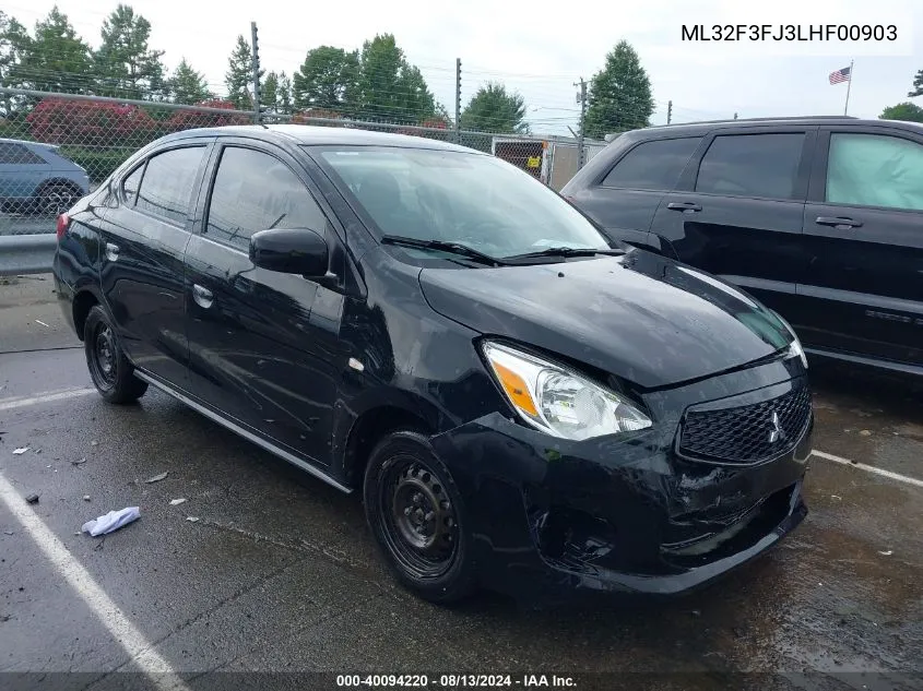 2020 Mitsubishi Mirage G4 Es VIN: ML32F3FJ3LHF00903 Lot: 40094220