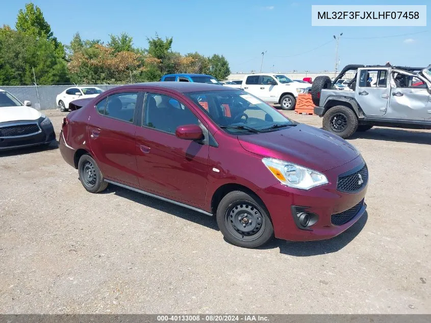 2020 Mitsubishi Mirage G4 Es VIN: ML32F3FJXLHF07458 Lot: 40133008