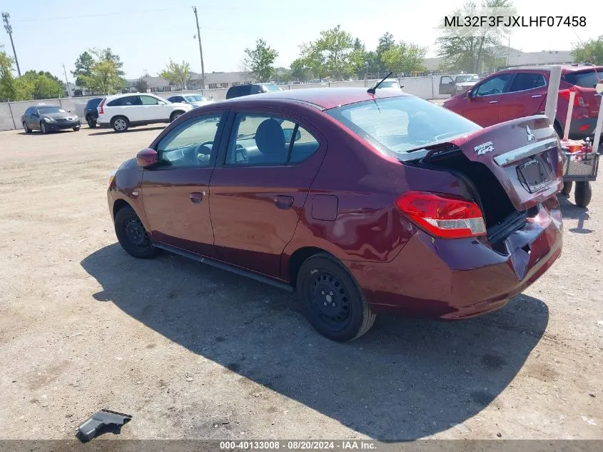 2020 Mitsubishi Mirage G4 Es VIN: ML32F3FJXLHF07458 Lot: 40133008