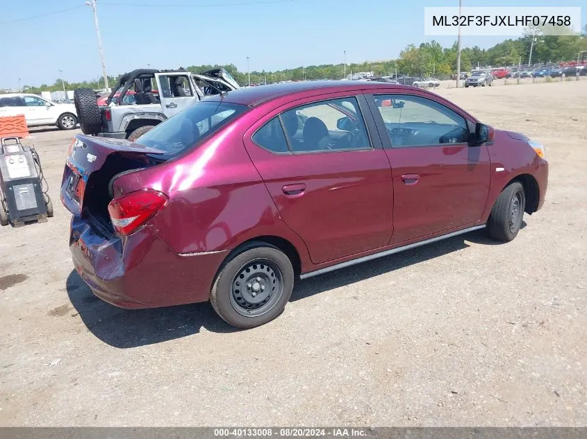 2020 Mitsubishi Mirage G4 Es VIN: ML32F3FJXLHF07458 Lot: 40133008