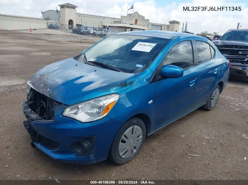 2020 Mitsubishi Mirage G4 Es VIN: ML32F3FJ6LHF11345 Lot: 40186356