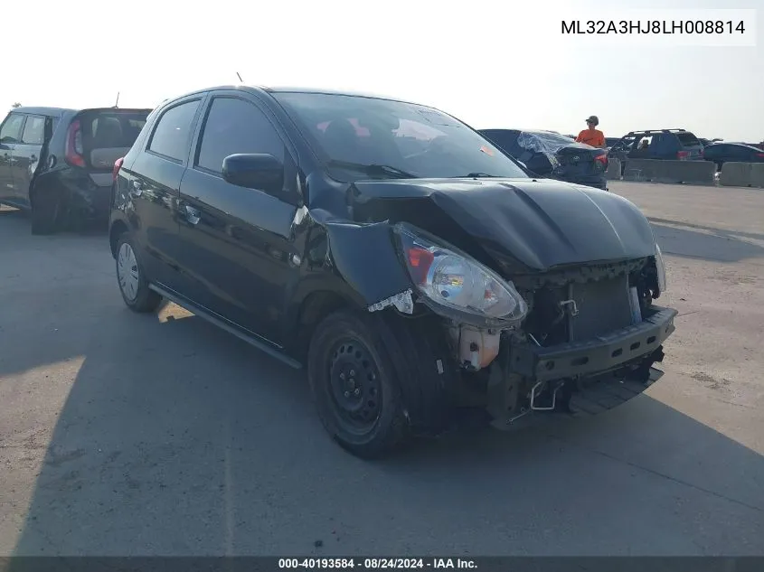 2020 Mitsubishi Mirage Se VIN: ML32A3HJ8LH008814 Lot: 40193584