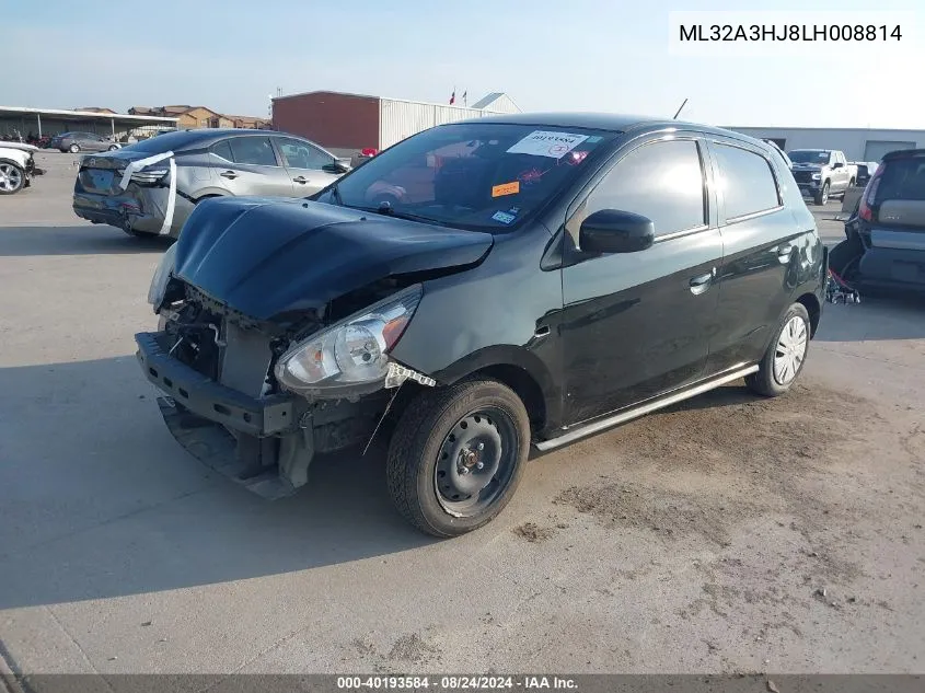 2020 Mitsubishi Mirage Se VIN: ML32A3HJ8LH008814 Lot: 40193584