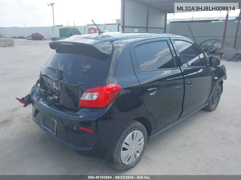 2020 Mitsubishi Mirage Se VIN: ML32A3HJ8LH008814 Lot: 40193584