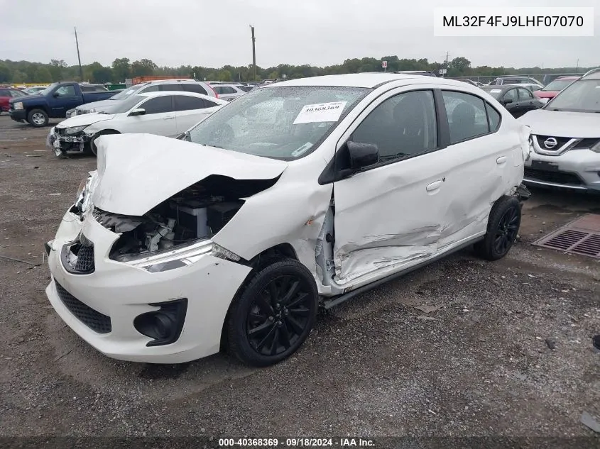 2020 Mitsubishi Mirage G4 Se/G4 Le VIN: ML32F4FJ9LHF07070 Lot: 40368369