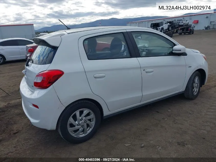 2020 Mitsubishi Mirage Se VIN: ML32A4HJ3LH002974 Lot: 40453396