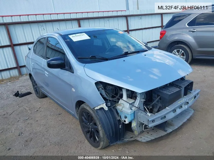 2020 Mitsubishi Mirage G4 Le VIN: ML32F4FJ3LHF06111 Lot: 40486939