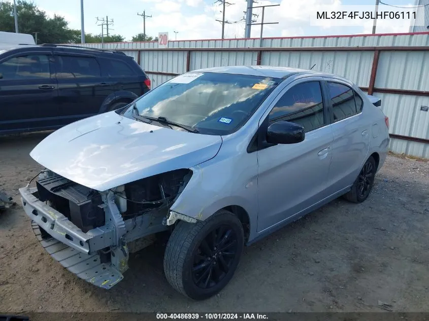 2020 Mitsubishi Mirage G4 Le VIN: ML32F4FJ3LHF06111 Lot: 40486939