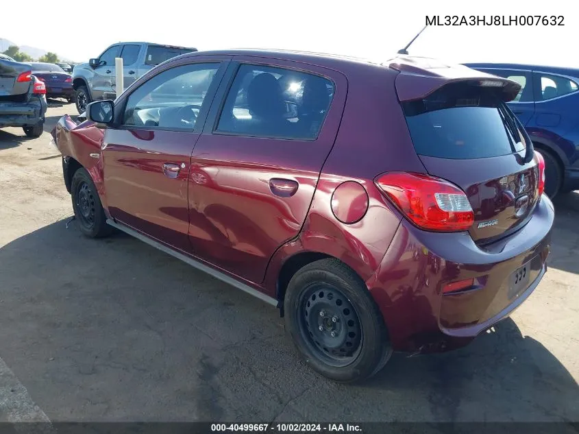 2020 Mitsubishi Mirage Se VIN: ML32A3HJ8LH007632 Lot: 40499667