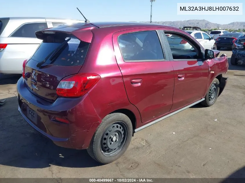 2020 Mitsubishi Mirage Se VIN: ML32A3HJ8LH007632 Lot: 40499667