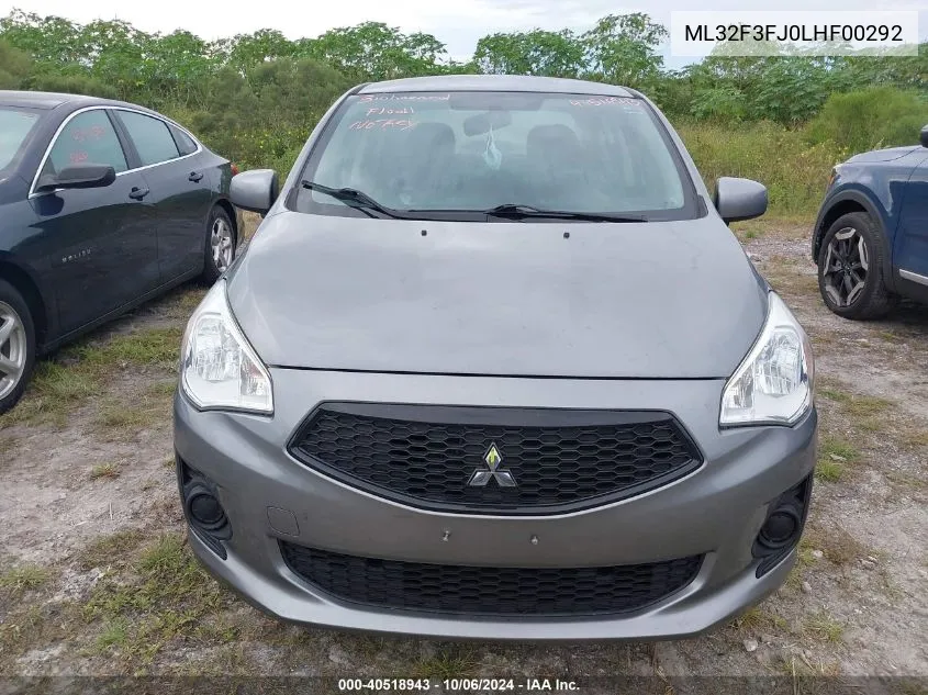 2020 Mitsubishi Mirage G4 Es VIN: ML32F3FJ0LHF00292 Lot: 40518943