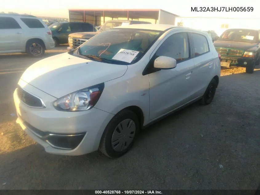 2020 Mitsubishi Mirage Es/Se VIN: ML32A3HJ7LH005659 Lot: 40528768