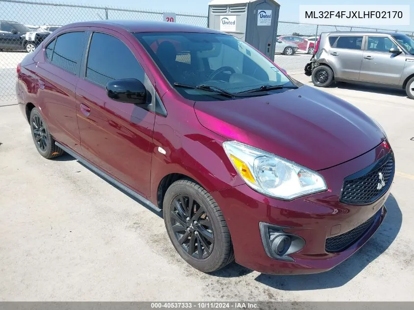 2020 Mitsubishi Mirage G4 Le VIN: ML32F4FJXLHF02170 Lot: 40537333