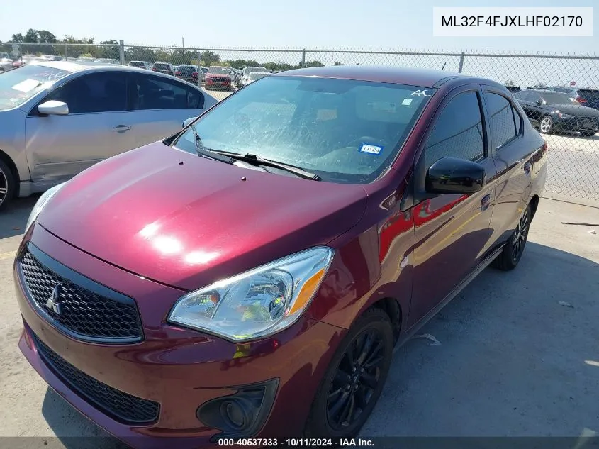 2020 Mitsubishi Mirage G4 Le VIN: ML32F4FJXLHF02170 Lot: 40537333