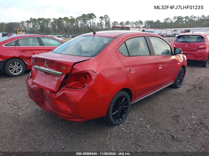 2020 Mitsubishi Mirage G4 G4 Se/G4 Le VIN: ML32F4FJ7LHF01235 Lot: 40589449