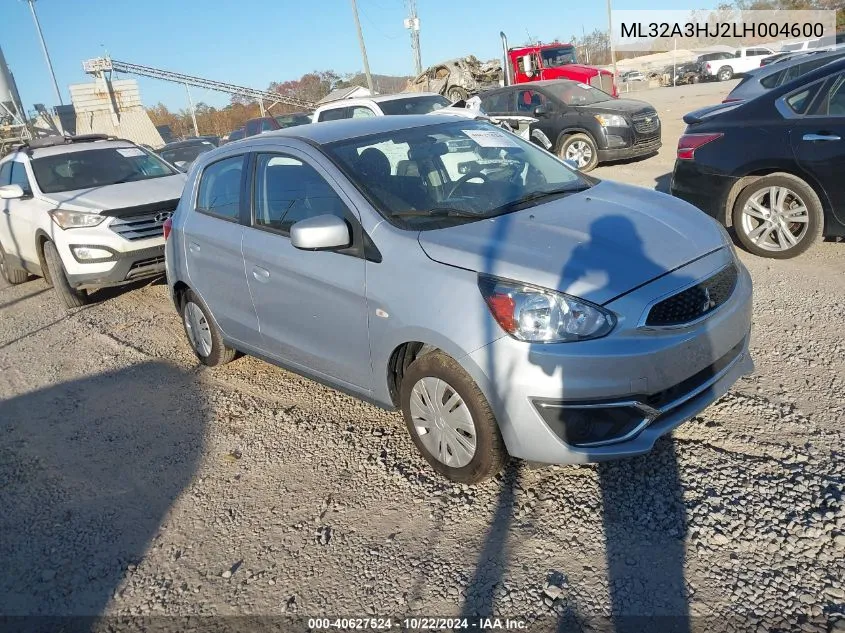 2020 Mitsubishi Mirage Se VIN: ML32A3HJ2LH004600 Lot: 40627524