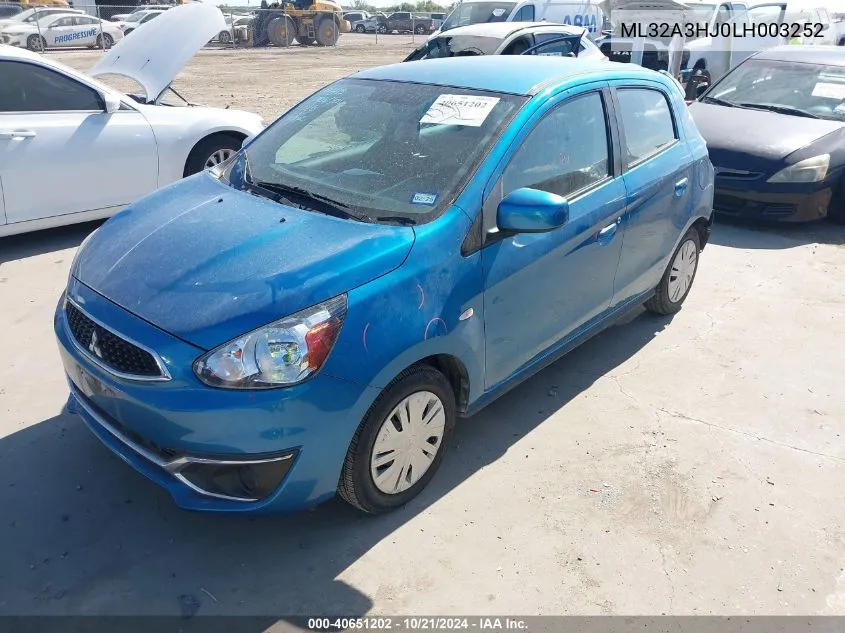 2020 Mitsubishi Mirage Es VIN: ML32A3HJ0LH003252 Lot: 40651202