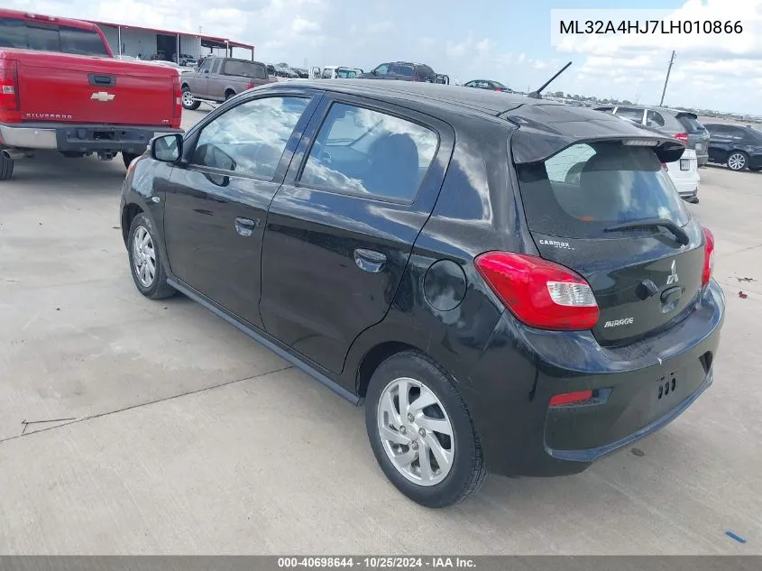 2020 Mitsubishi Mirage Se VIN: ML32A4HJ7LH010866 Lot: 40698644