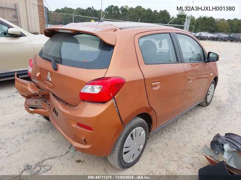 2020 Mitsubishi Mirage Es/Se VIN: ML32A3HJXLH001380 Lot: 40711270