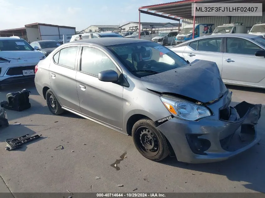 ML32F3FJ1LHF02407 2020 Mitsubishi Mirage G4 Es