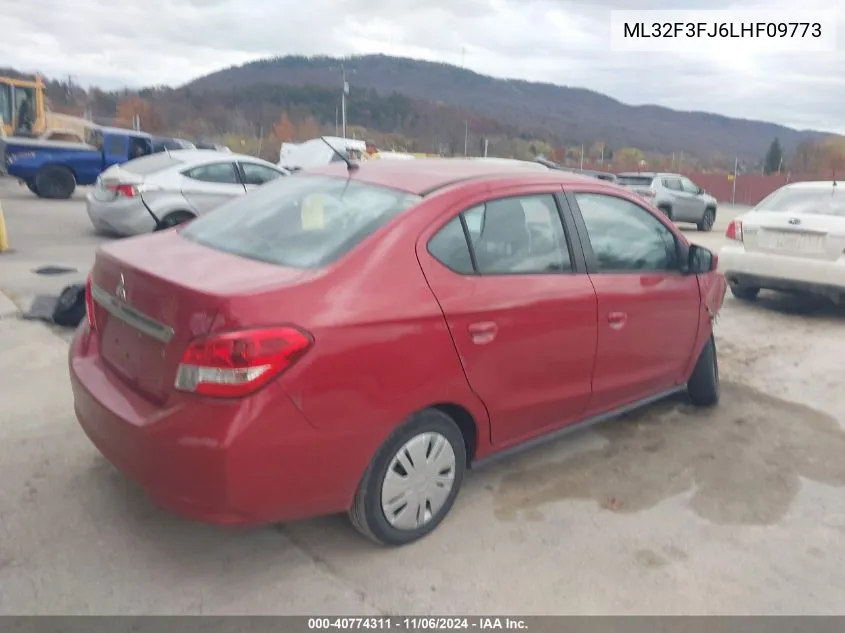 2020 Mitsubishi Mirage G4 Es VIN: ML32F3FJ6LHF09773 Lot: 40774311