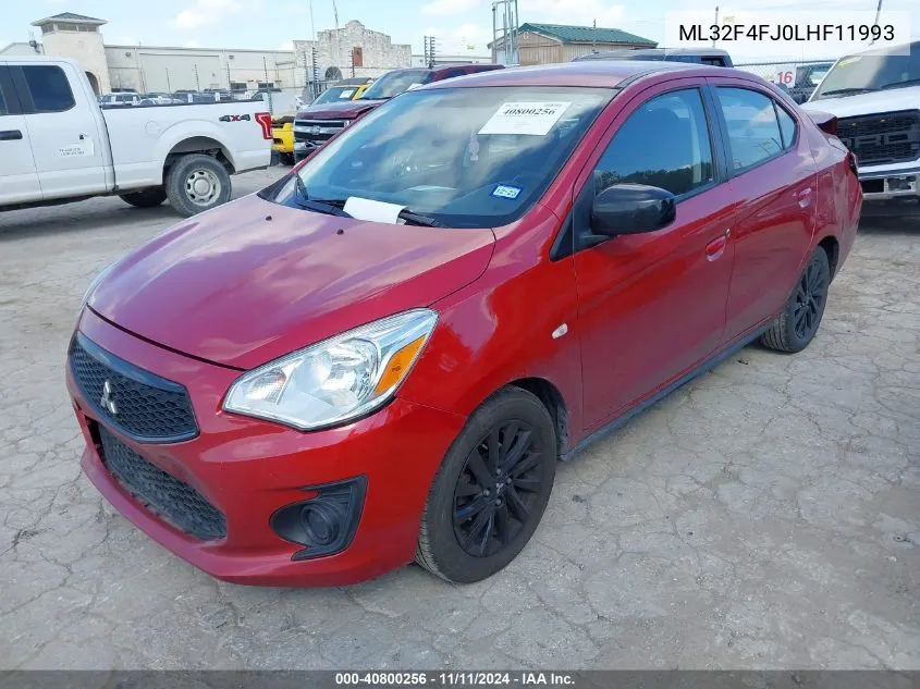 2020 Mitsubishi Mirage G4 Se/G4 Le VIN: ML32F4FJ0LHF11993 Lot: 40800256