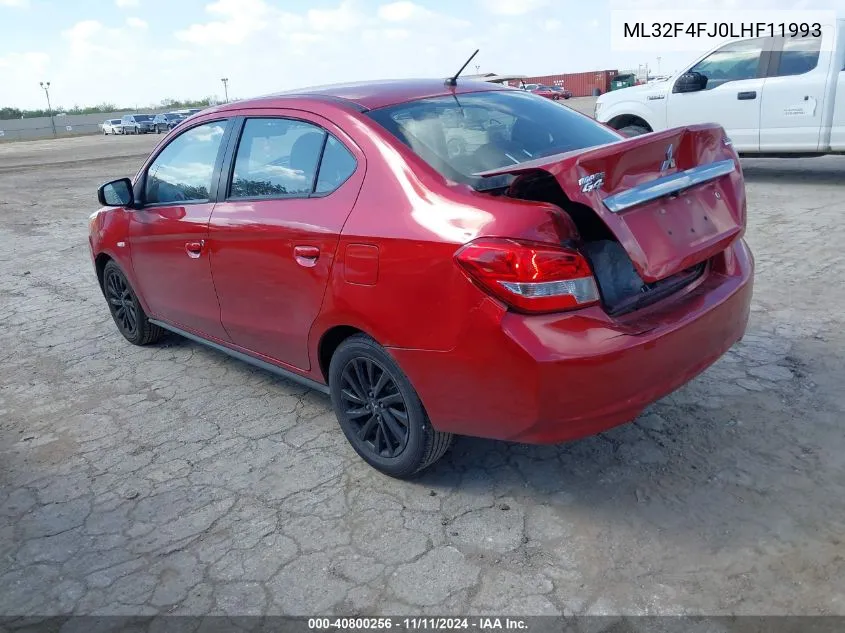 2020 Mitsubishi Mirage G4 Se/G4 Le VIN: ML32F4FJ0LHF11993 Lot: 40800256