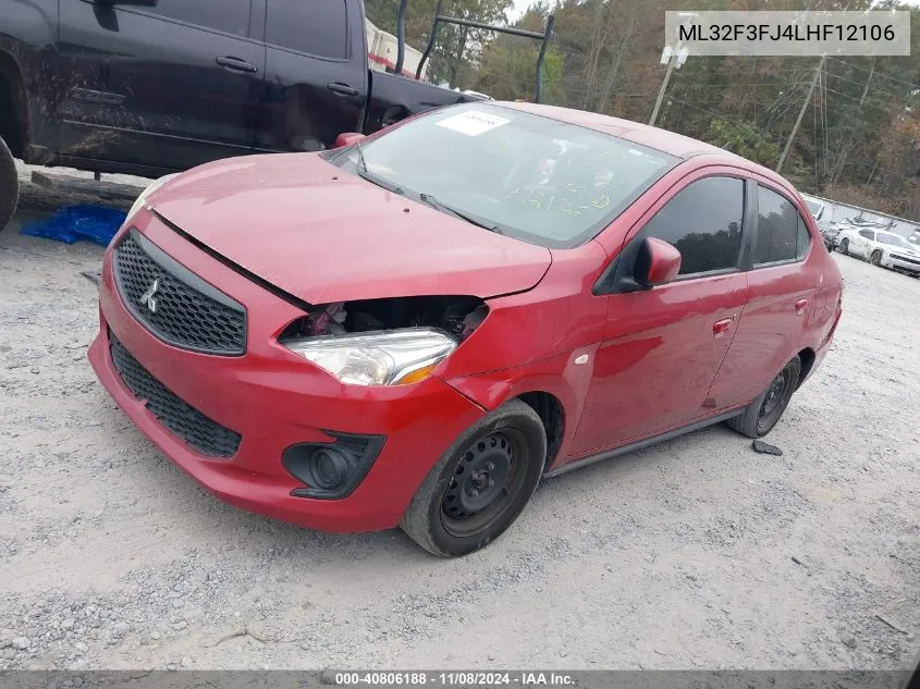 2020 Mitsubishi Mirage G4 Es VIN: ML32F3FJ4LHF12106 Lot: 40806188