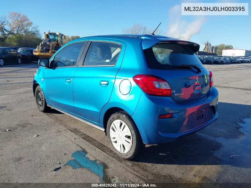 2020 Mitsubishi Mirage Es/Se VIN: ML32A3HJ0LH003395 Lot: 40829242