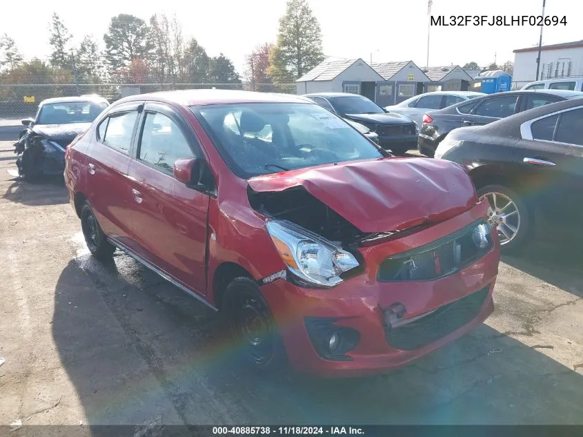 2020 Mitsubishi Mirage G4 Es VIN: ML32F3FJ8LHF02694 Lot: 40885738