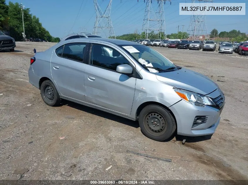 2021 Mitsubishi Mirage G4 Carbonite Edition/Es/Le VIN: ML32FUFJ7MHF06887 Lot: 39653063