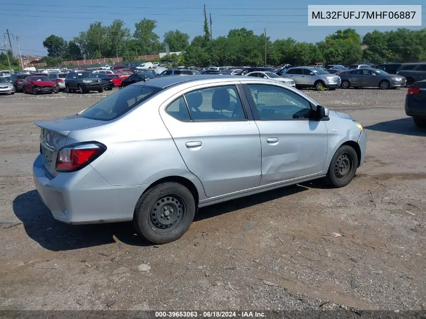 2021 Mitsubishi Mirage G4 Carbonite Edition/Es/Le VIN: ML32FUFJ7MHF06887 Lot: 39653063