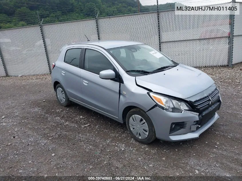 2021 Mitsubishi Mirage Carbonite Edition/Es/Le VIN: ML32AUHJ7MH011405 Lot: 39740803